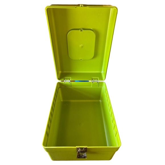 Vintage Wilson‎ Tote Box Sewing Organizer Avocado Green 70s Handle Storage - Picture 3 of 7